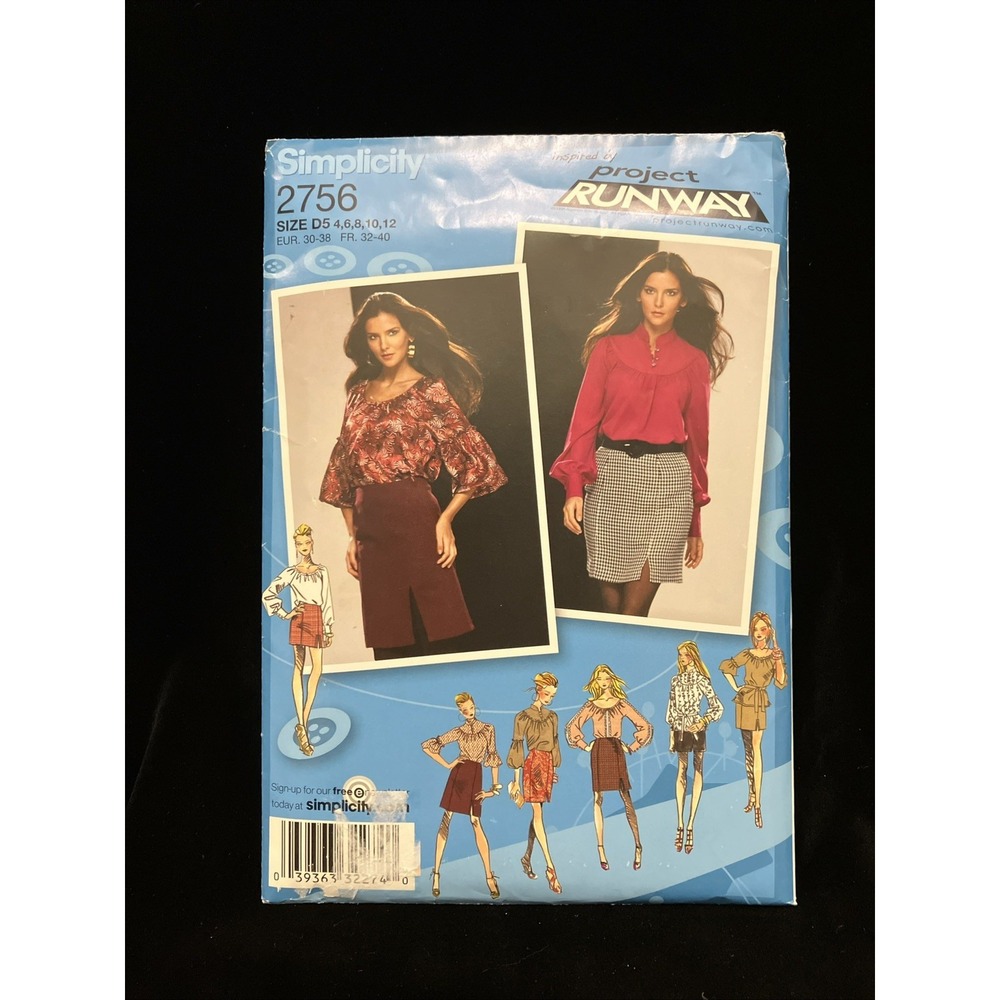 Simplicity 2756 Project Runway Sewing Pattern Uncut Misses Tops Skirts Size 4-12
